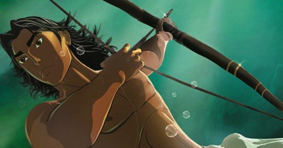 Arjun displaying his archery skills