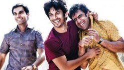 Actors Raj Kumar Yadav, Sushant Singh Rajput and Amit Sadh in the movie Kai Po Che